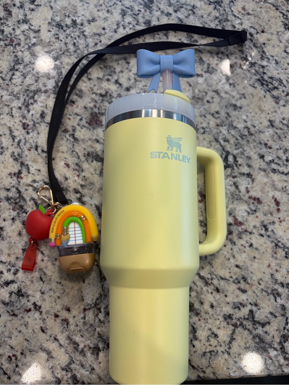 Stanley Pale Yellow Kids Insulated Mug with Straw Bow bundle hand sanitizer id
